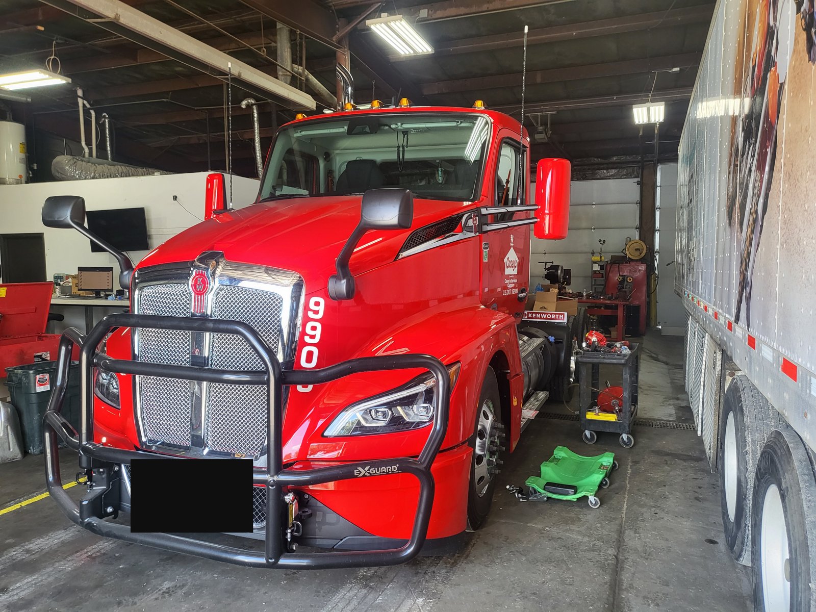 Semi truck in for repair at Ames Hydraulics