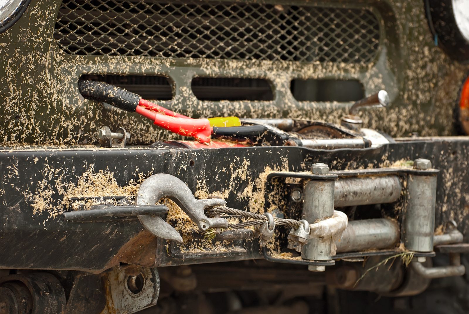 Custom heavy-duty truck bumper with winch built by Ames Hydraulics in Ames, Iowa