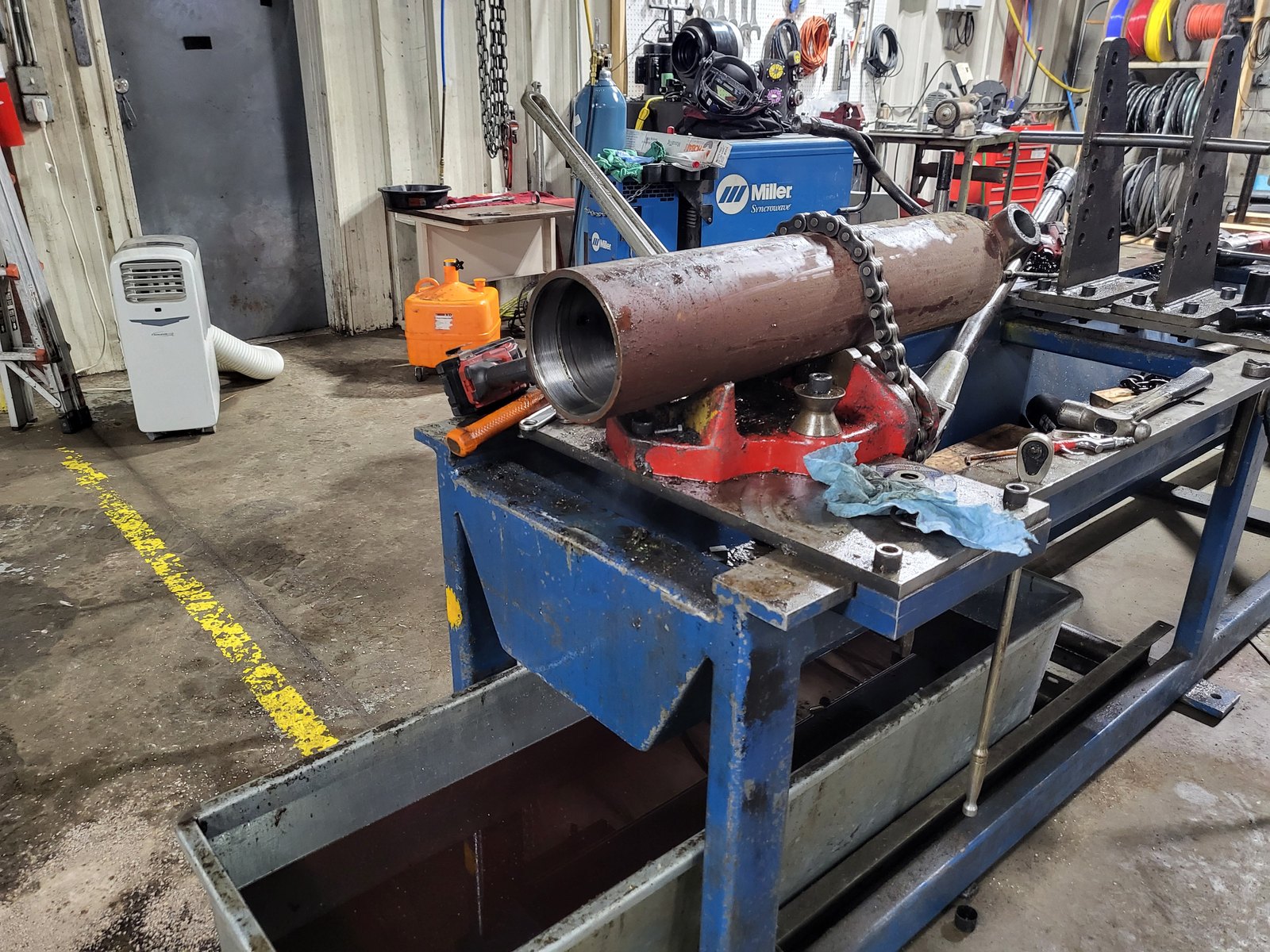 Hydraulic cylinder barrel honed and rebuilt at Ames Hydraulics in Ames, Iowa