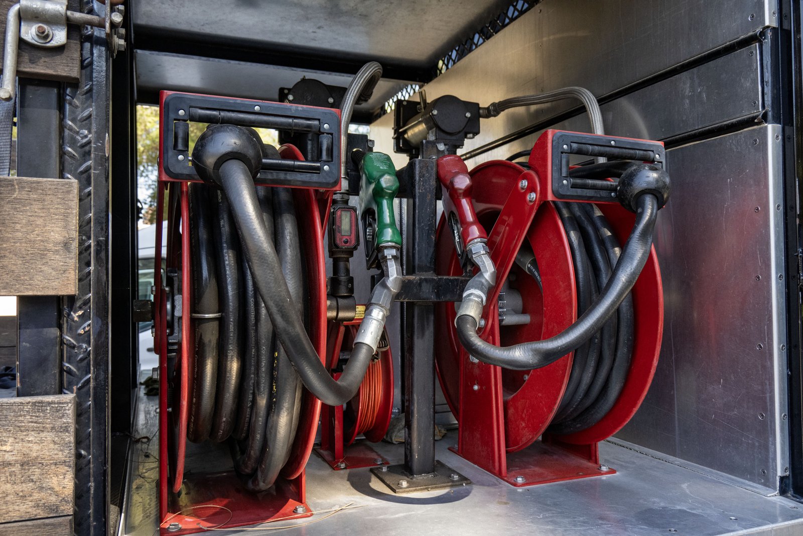 Hydraulic hose and reel work at Ames Hydraulics in Ames, Iowa