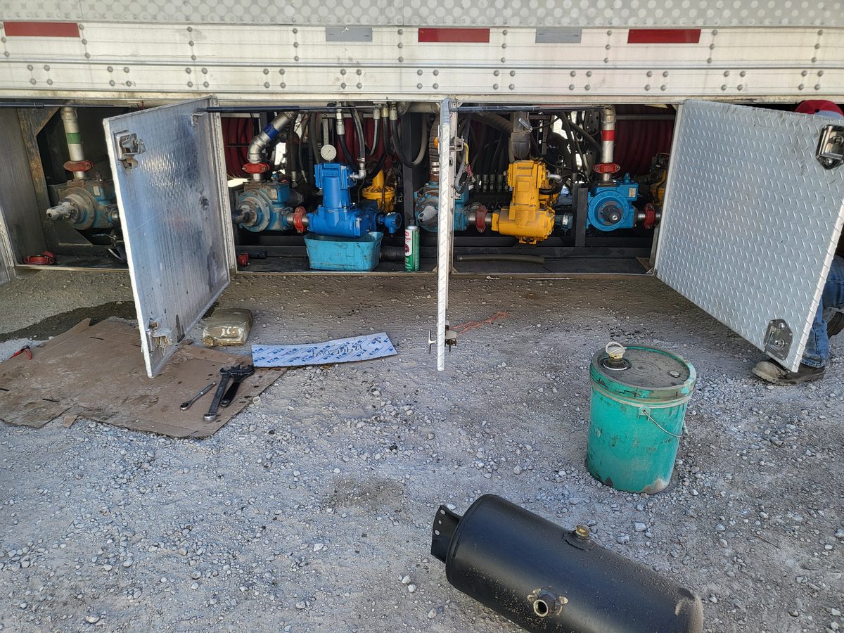 Lube van pumping system built and plumbed in-house