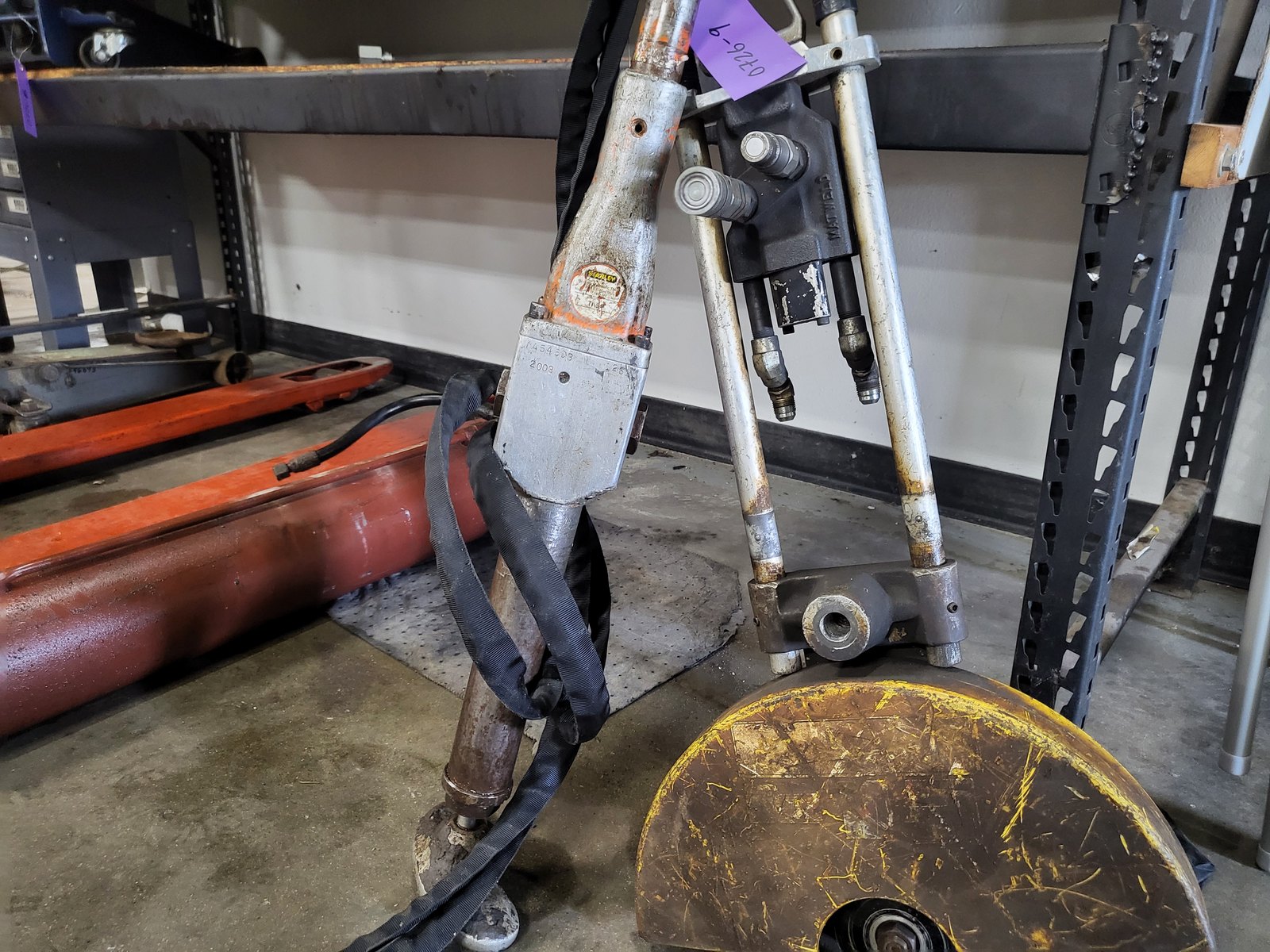 Railroad maintenance-of-way rail saw repaired at Ames Hydraulics in Ames, Iowa