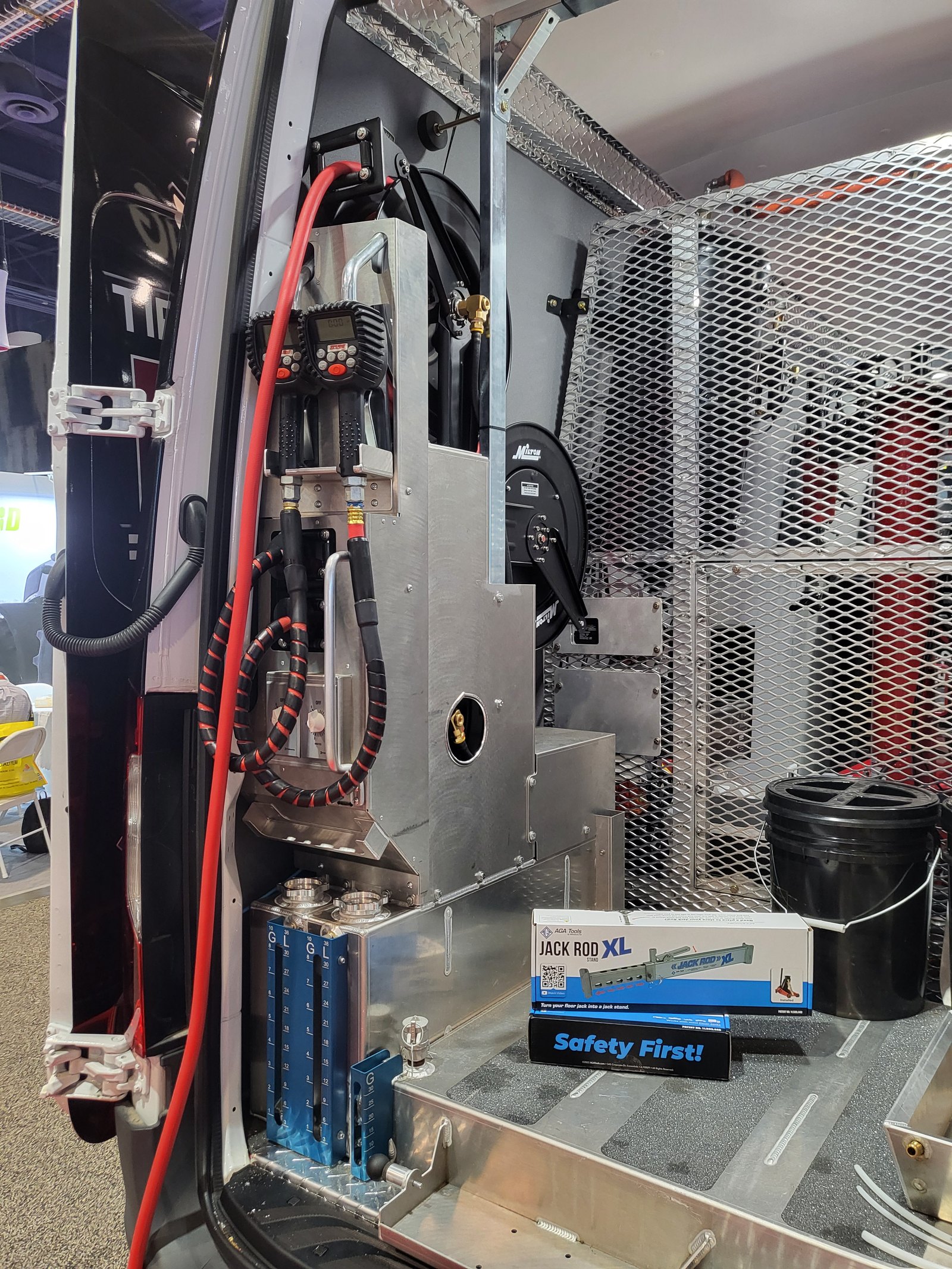 Oil pumping system built into a service truck by Ames Hydraulics in Ames, Iowa