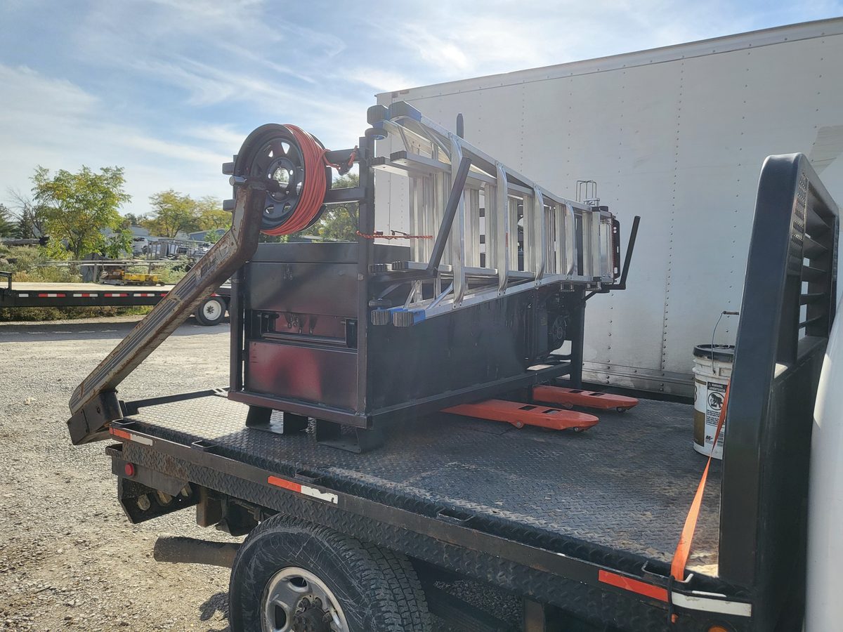 Service truck toolbox fabricated and mounted