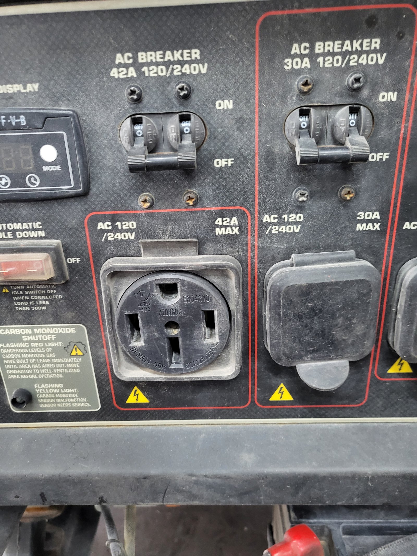 Truck generator control panel during repair at Ames Hydraulics in Ames, Iowa