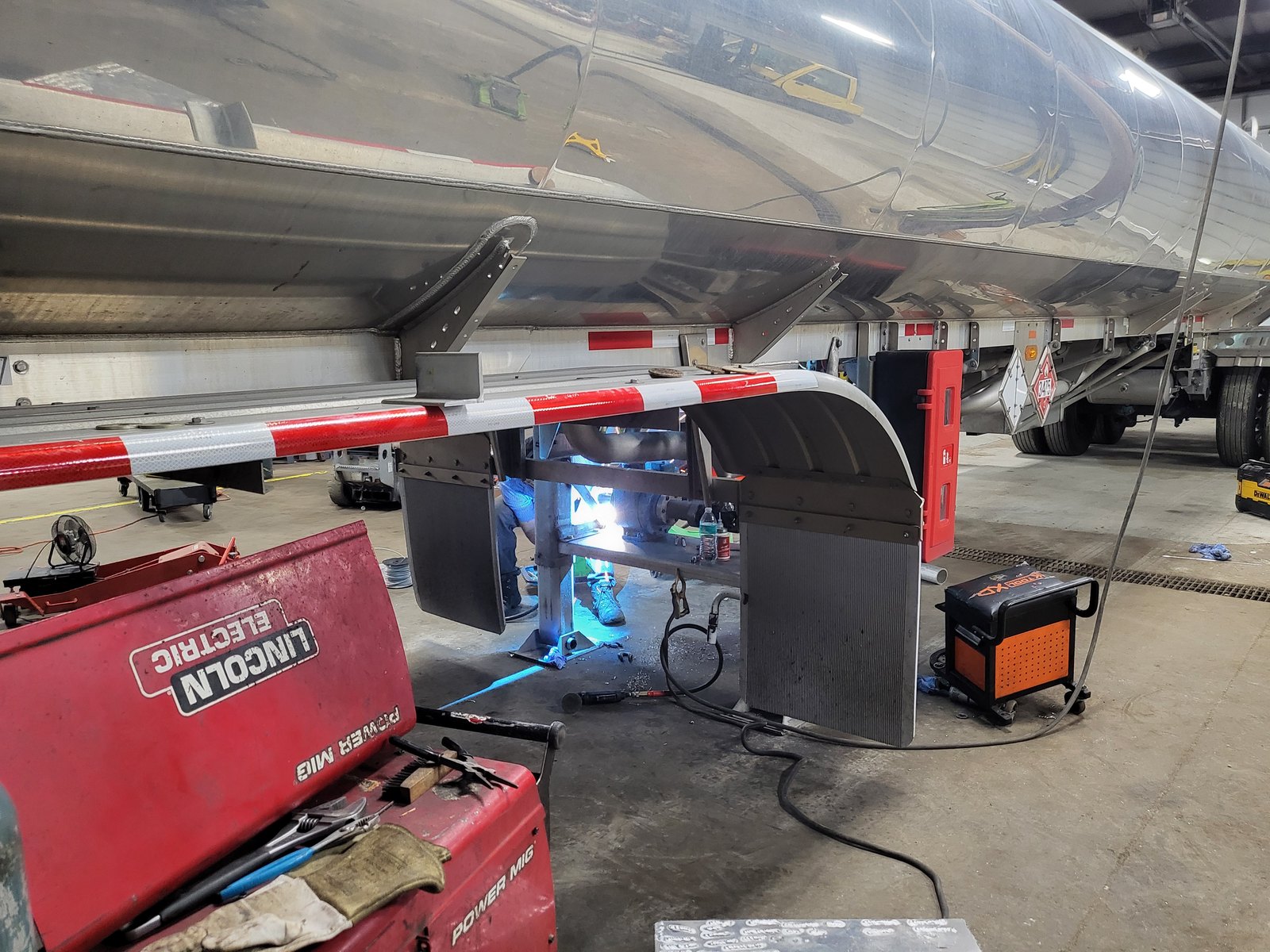 Utility trailer frame welding repair at Ames Hydraulics in Ames, Iowa