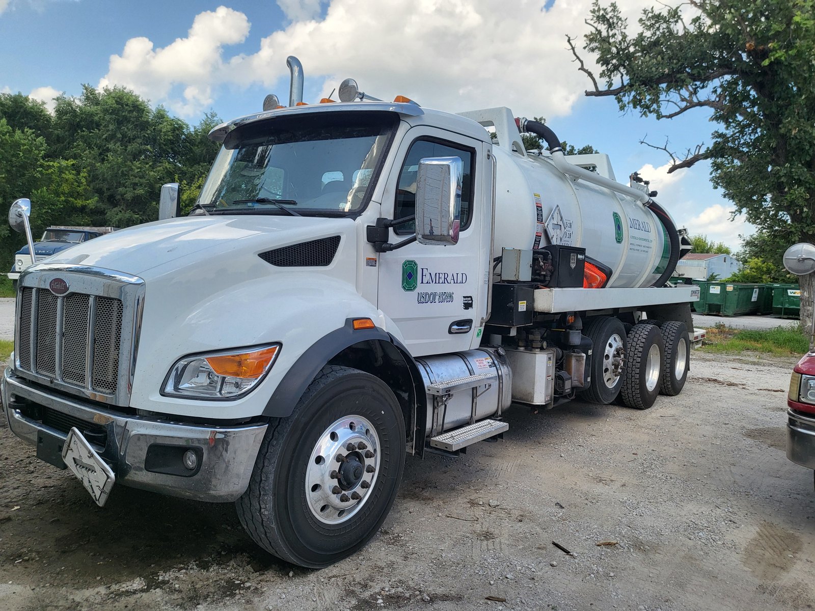 Vacuum truck in for service